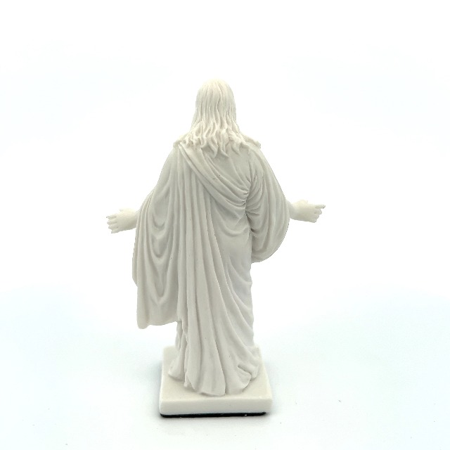Estatua de Cristo 3 pulg Mármol Cultivado Blanca miniatura 7