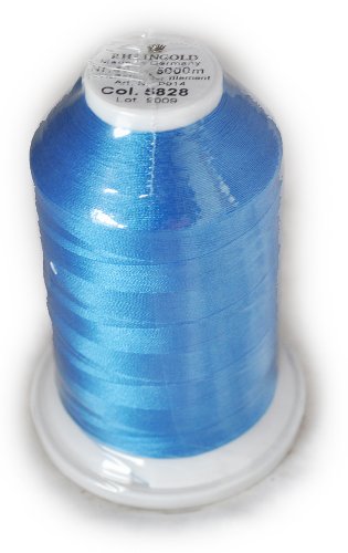 Hilo de poliéster Rheingold No. 40 Azul, cono comercial para bordado, 5500 yardas / 5000 metros miniatura 1