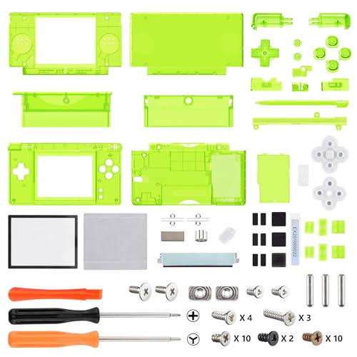 Image of eXtremeRate Clear Lime Green Replacement Full Housing Shell for Nintendo DS Lite, Custom Handheld Console Case Cover with Buttons, Screen Lens for Nintendo DS Lite NDSL - Console NOT Included