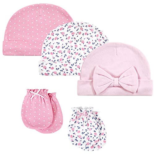 Image of Hudson Baby Unisex Baby Cotton Cap and Scratch Mitten Set