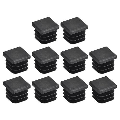 Image of uxcell 30Pcs 16mmx16mm(0.63inch) Plastic Tubing Plug Square Post End Caps for Handrail Stair Newel Guardrail Tube Black