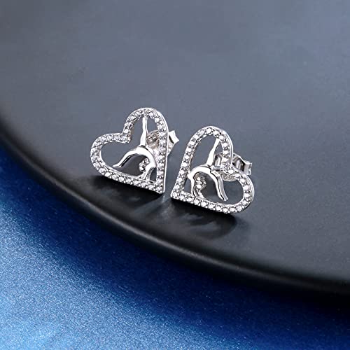 Image of Gymnastics Gifts for Women Gymnast Stud Earrings 925 Sterling Silver Team USA Gymnastics Fashion Jewelry Sport Birthday Christmas Gifts