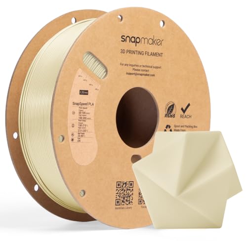 Image of Snapmaker PLA Basic Filament 1.75mm,Snapspeed 3D Printer Filament Up to 300mm /s High Speed Printing,Dimensional Accuracy + /- 0.02 mm,Clog-Free for Most FDM Printers,1kg (2.2lbs) (Cream-RFID)