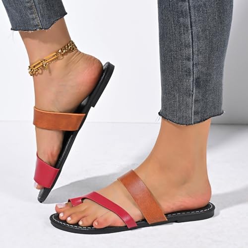 Womens Casual Foot Correction Roman Sandals,Summer Bunion Orthopedic Walking Flip Flops,Comfortable Plantar Fasciitis Slip On Slippers4