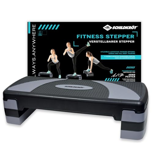Schildkröt Stepper Fitness | Plataforma Aeróbica Ajustable en 3 Alturas | Superficie Antideslizante | Pies de Goma Estables | Soporta Hasta 150 kg