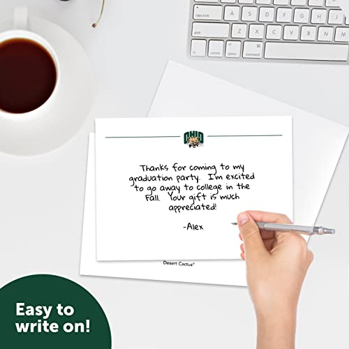 Image of Desert Cactus Ohio University Notecards 10 Pack Stationery Cardstock Bobcats Includes Envelopes Memo Party Thank You (Notecard 1a)