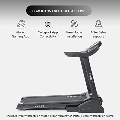 Image of Fitkit by Cult.Sport 10K 2.5 HP Treadmill (Max Weight: 120 Kg, Manual Incline) with Free Customized Diet Plan, Trainer Led Sessions & 1 Year Warranty