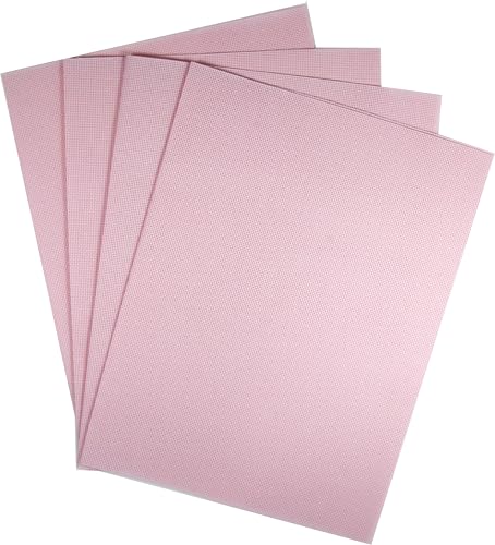 Image of KCS 4 /6 pc of 12 inch x 18 inch(30cmx45cm) 18CT Counted Cotton Aida Cloth Cross Stitch Fabric (4 pc,Pink)