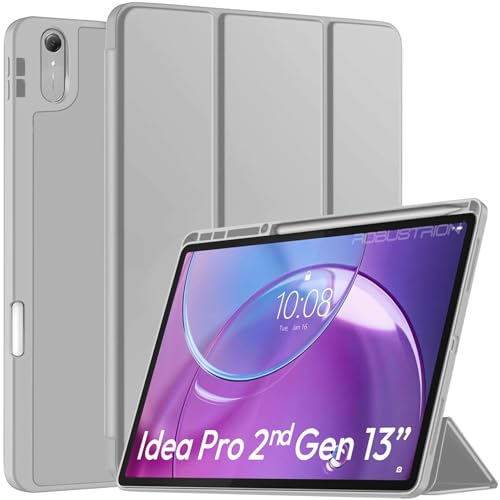 Robustrion Case for Lenovo Idea Tab Pro 2nd Gen 13 inch Cover Case with [Pencil Holder] [Soft Flexible Case] for Lenovo Idea Tab Pro Gen 2 Cover Case 13 inch [Auto Sleep Wake Support] - Grey