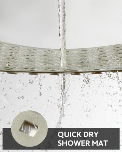 Padoor SHOWER MAT 2121-BEIGE Shower Mat Non Slip, 21 Inchx21 Inch Machine Washable Shower Mats thumb #3