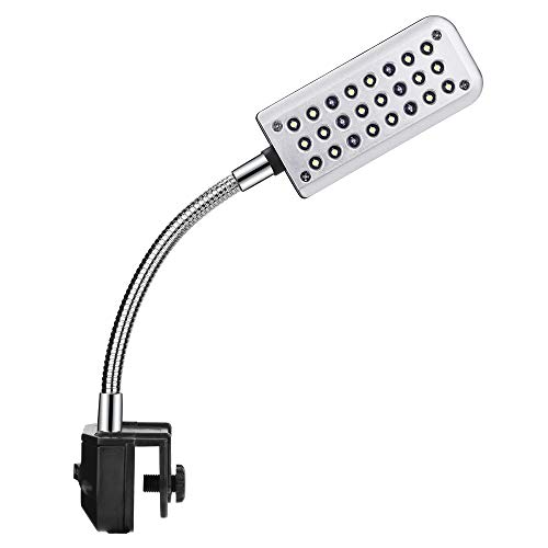 Aquarium Light Small LED Clip Light for Fish Tank, 1 Yr Warranty