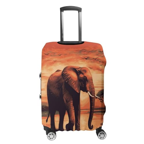 Sunset Elephant Luggage Covers Tsa Approved Suitcase Cover Elastic Washable Luggage Sleeve Carry on Cover Protector Anti-Scratch Suitcase Protector Fits 19-30 Inch Case(XL)4