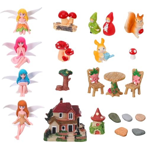 GGSTDDUP Fairy Garden Accessories, Miniature Garden Ornaments Included Mini Fairy