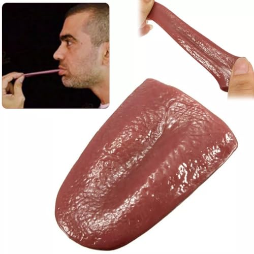 Image of MilesMagic Magician's Fake Tongue Elastic Novelty Gag Gimmick | Realistic and Non-Toxic | Scary Halloween Close Up Prank Tongue for Real Magic Trick