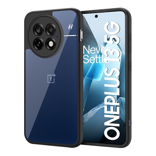 Image of CEDO Backcover for OnePlus 13 (5G) | Camera Protection Bump Shockproof Edge | Ultra Hybrid Transparent Acrylic Clear TPU+PC Hard Backcase Cover (Black)