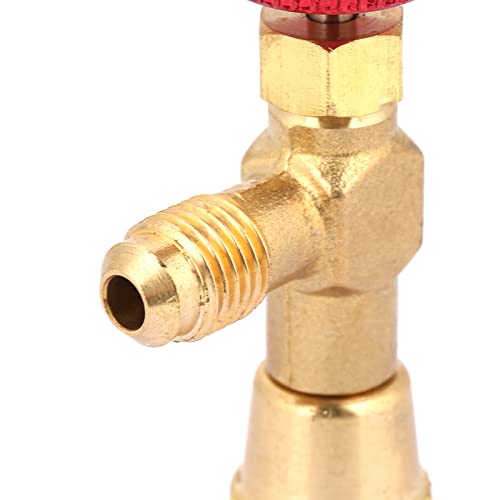 Válvula de control de latón 1/4" - 5/16", para manguera de carga de refrigerante R410A miniatura 4
