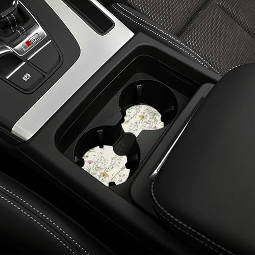 Portavasos para carro con diseño floral retro 2 piezas miniatura 4