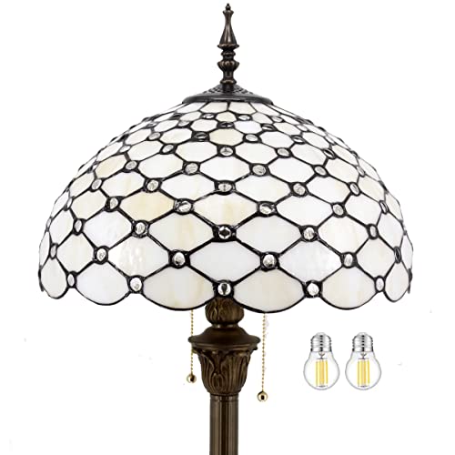 Image of WERFACTORY Tiffany Floor Lamp 64 inch Stained Glass Standing Reading Light