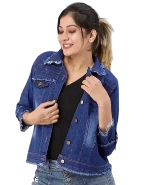 Women’s Classic Full Sleeves Solid Denim Jacket-picture-35
