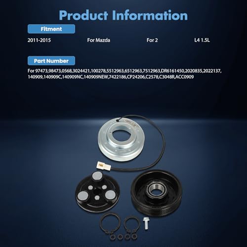 Image of ECCPP AC Clutch for Mazda 2 1.5L 2011-2013 AC Compressor Clutch