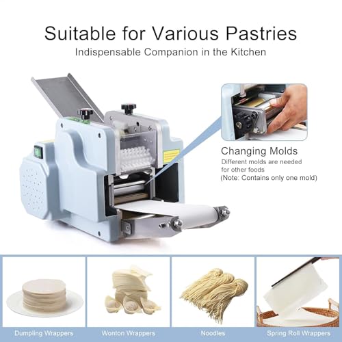Produttore di involucri elettrici di gommone, trasformatore multifunzionale dell'impasto 140W per Ravioli Wonton.Motore del nucleo di rame.Uso commerciale domestico, spessore regolabile, design compat
