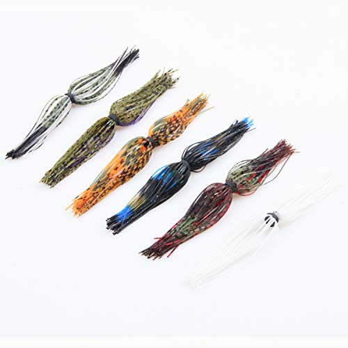 image for AGOOL Silicone Jig Skirts DIY Rubber Fishing bass Jig Lures 12/18/24 B