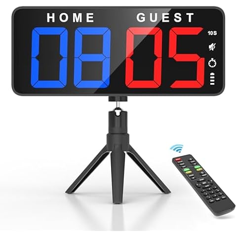 ANJANK 11’’ Large Digital LED Scoreboard Electronic Score Keeper Clock, Countdown/up, with Powerful Battery, 4 Mounting Options, for Corn Hole/Ping Pong/Table Tennis Sports, Indoor & Outdoor Games Cover