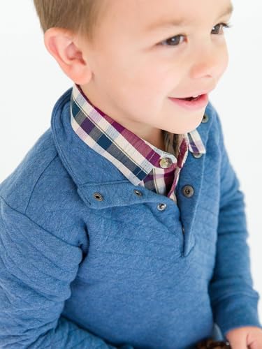 Rugged Butts Heather Indigo Quilted Quarter Snap Sweatshirt - 4T3