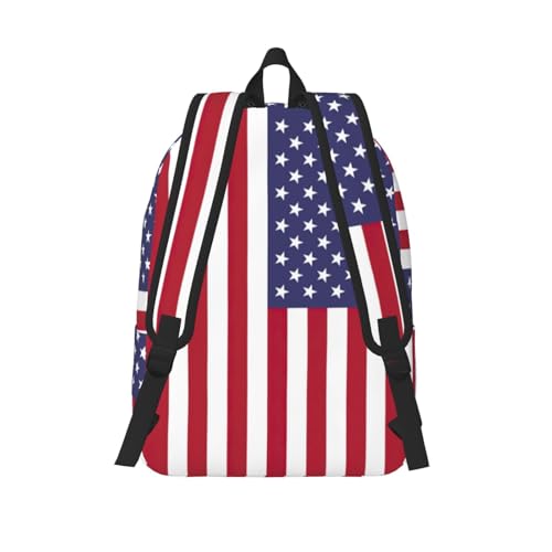 Sac à dos en toile imprimé drapeau américain WURTON unisexe rando
