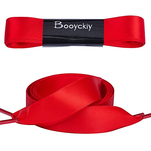 Image of Booyckiy 3 /4 inch Wide Satin Ribbon Shoelaces Flat Colorful Shoe Laces for Women Girls