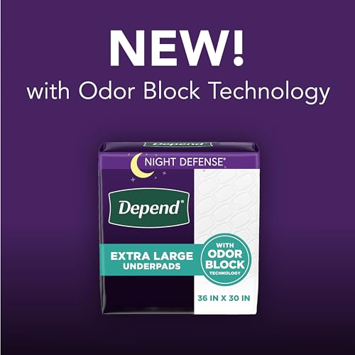 Image of Depend Underpads XL, Disposable Incontinence Bed Pads, 36 inch x 30 inch, 48 Count