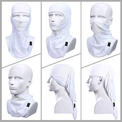Balaclava - Sun Protection Mask Windproof, Dust & Breathable Summer Full Face Cover for Cycling, Hiking, Motorcycle (White)