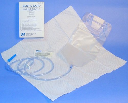 Enema Administration Kit - Enema Kit Includes a 1500cc Calibrated Enema Bag, 50" Tube with Prelubricated Tip, Adjustable Clamp, Castile Soap Packet, Underpad and Instructions.