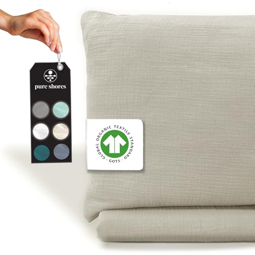 pure shores - Musselin Bettwäsche 135x200 Bio | Bettwäsche Set 10...