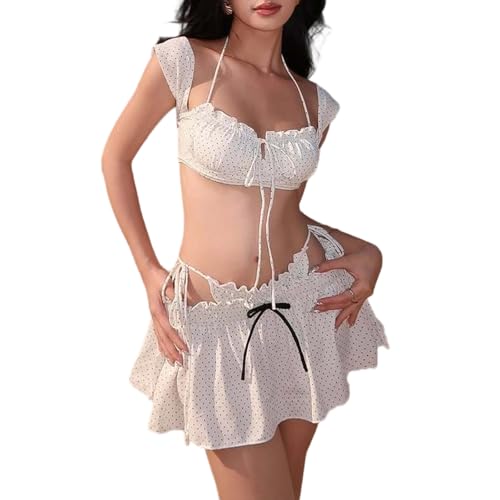 Maillot de bain à volants avec jupe de plage et tanga taille basse pour vos vacances d'été