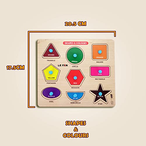 Image of Lefan Wooden Puzzles Wooden Educational Shape Color Puzzle Geometric Recognition Board Toys Perfect for Developing Creativity for Kids