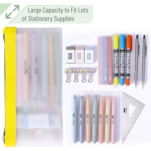 Image of Mr. Pen- Clear Pencil Pouch, 8.50 inchx4.25 inch, 6 Pack, Durable TPU Material | Medium Water-Resistant Pencil Bags with Smooth Zipper, Multipurpose Clear Pouch for Stationery, School, Office