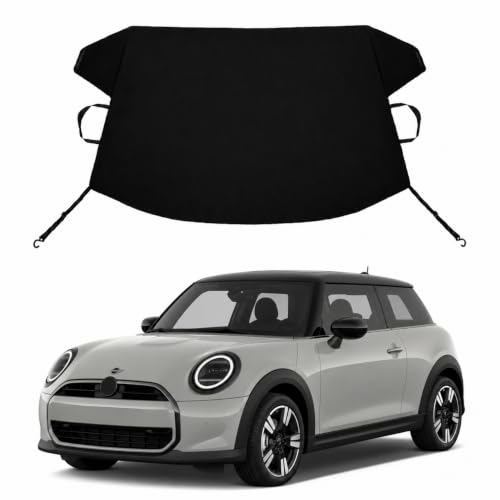 Image of mini Cooper Custom Windshield Cover for Ice and Snow BMW mini Cooper Heavy Duty 600D Oxford Fabric Windshield Protector Fit Waterproof Frost Snow Cover Winter Car Accessories
