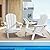 VEVOR Folding Adirondack Chairs Set of 2 with Cup Holder, All-Weather Portable Plastic Fire Pit Chair, Outdoor Adirondack Patio Chair, with Relaxing Arm Rest Ergonomic, for Garden, Backyard, White
