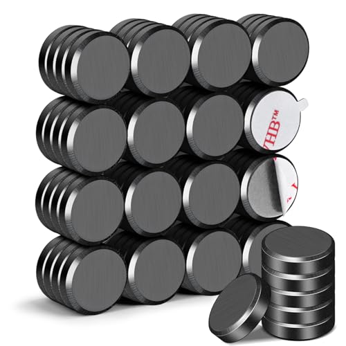 DIYMAG Strong Magnets 70Pcs 0.6x0.12Inch Fridge Refrigerator Magnet for Crafts with Adhesive Backing Magnetic Small Black Button Ceramic Circle Craft Round Heavy Duty Adhesive Neodymium Whiteboard