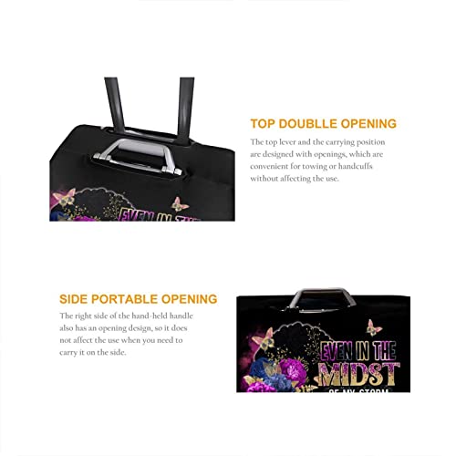 Image of Travel Suitcase Protector African American Girl Elastic Protective Washable Luggage Cover With Concealed Zipper Suitable For 18-32 Inch, Color-4-6, L (for 25--28 inch luggage)