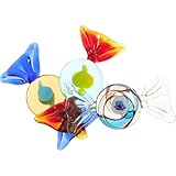 TOPPERFUN 3 Piezas de Dulces de Cristal Murano Vintage Hechos a Mano Decoración Artesanal Colorida para Fiestas Bodas y Hogar Adornos Artificiales Multicolor Color Color Aleatorio