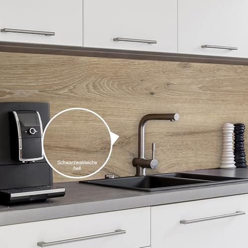 WALLando Crédence de cuisine de qualité supérieure, découpe personnalisée - Revêtement mural en PVC facile à monter pour la cuisine - Protection...