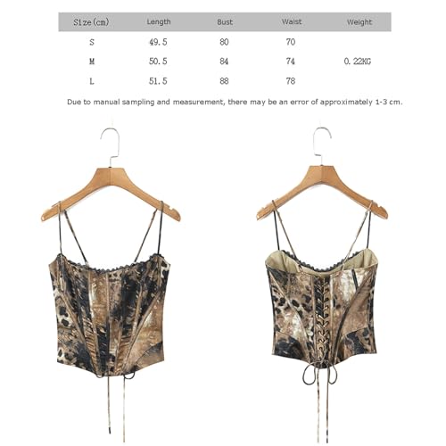 Corsé de satén con diseño calado en la espalda y estampado de leopardo 3
