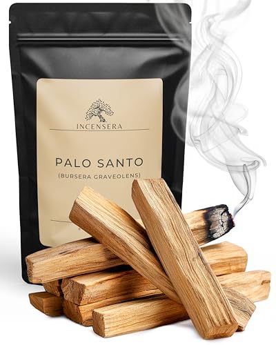 Incensera Palo Santo – 8 Varillas de Incienso Natural de 10 cm para Palo Santo Limpieza Energética del Hogar – Madera Sagrada Ecológica para Meditación, Aromaterapia y Inciensos Naturales