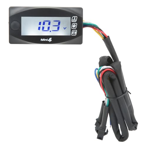 4 su 1 Moto Termometro Digitale Schermo LCD Tensione acqua Timetro Universal DC12V 18MM