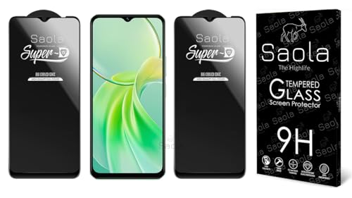 Image of Saola HD Clear Tempered Glass for Vivo Y28e 5G | High Strength 9H Protection, Smooth Touch, Full Coverage Screen Guard, 2-Step Installation Kit | Quick & Easy Application (Pack of 2)