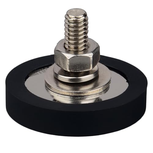 MUTUACTOR 2PCS Super Strong Neodymium Magnets 1/4''-20 Male Threaded Stud,185lbs Heavy Duty Magnets with Anti-Scratch Rubber Cover for Camera,Led Lighting,Tripod,Ball Head,Sensor