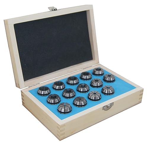 KATSU ER25 Spring Collet Set 14 Pieces 3-16mm Gripping Range Precision Router Collet Chuck for CNC Workholding Engraving Machine and Milling Lathe Tool 11028279