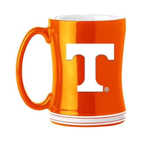 Image of Logo Brands NCAA Tennessee Volunteers 14oz Ceramic Relief Coffee Mug - Officially Licensed Mug, Sculpted 3D Logo and Team Colors - Comfortable Handle and Glossy Finish for College Sports Fans
